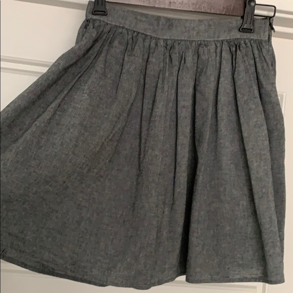 High Waisted Grey Mini Skirt